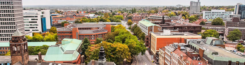 Aerial view of Coventry City Centre