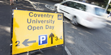Bilboard coventry university open day sign