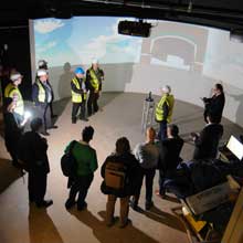 group of people training in the simulation centre