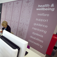 Front desk of Health and Wellbeing