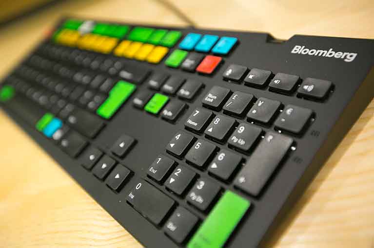 Close up of a Bloomberg keyboard