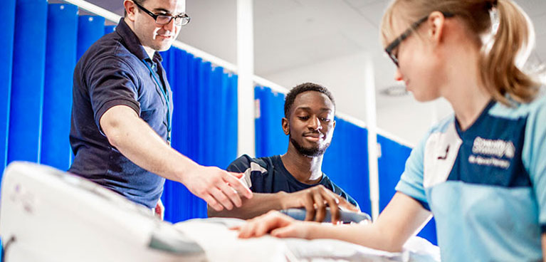 Sports Therapy Student learning