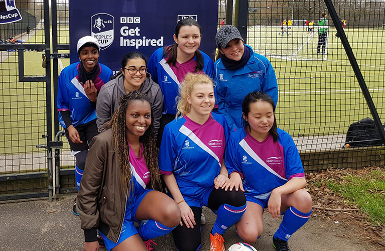 group photo of team at the FA Peoples Cup