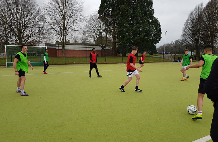 small team playing a game of football