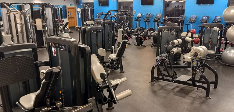 Wide shot of fitness suite with multiple machines