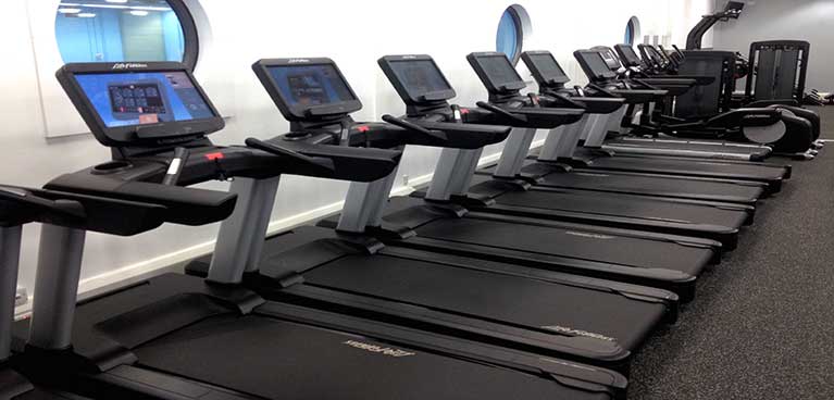 New gym treadmills area