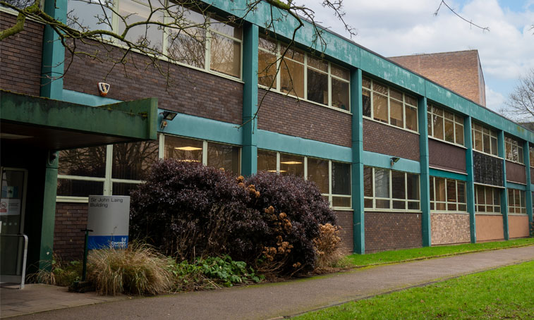 outside of the Sir john Laing building