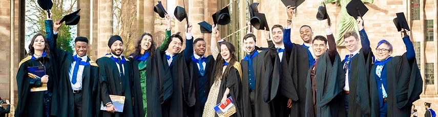 Graduation Gown + Student-Tie in colour blue | Square Caps®