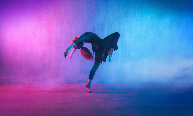 Woman dancing in a dance studio