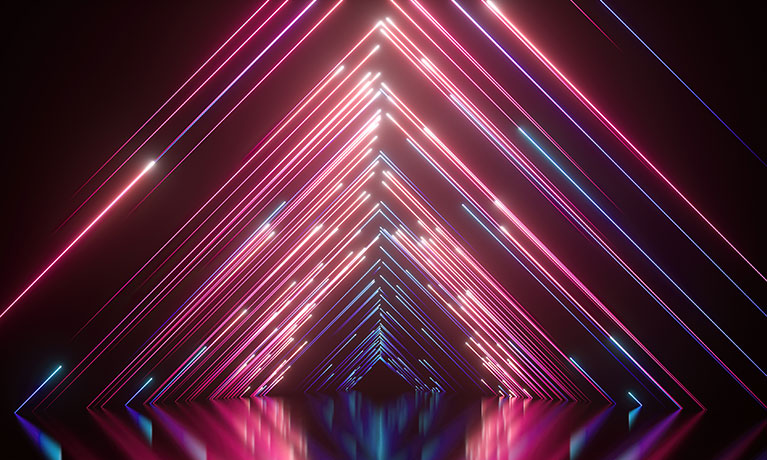 pink lights forming a triangle