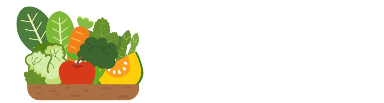 Illustration of a fruit and veg basket against a white background