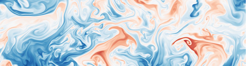 Blue and orange waves on a white background