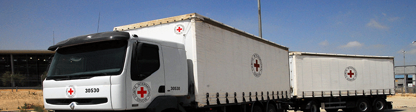 A red cross truck