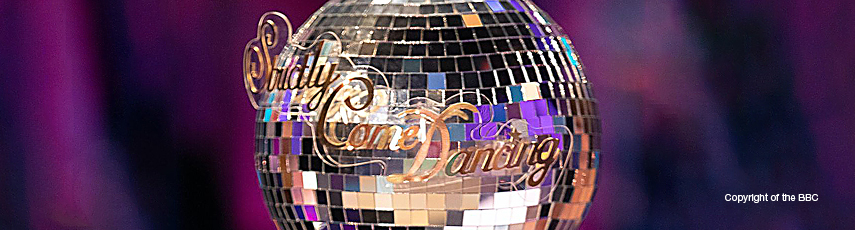 A mirror ball with the words Strictly Come Dancing on it.