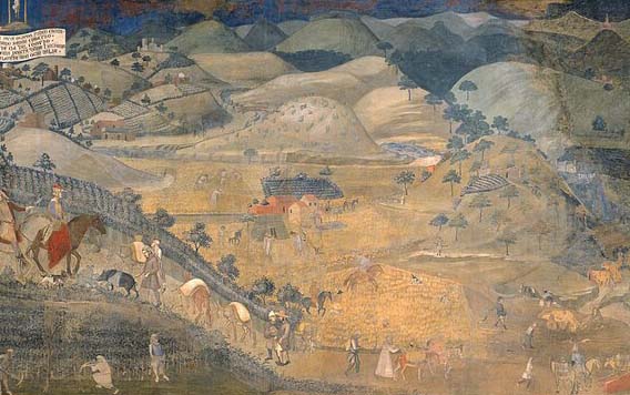A section of the Ambrogio Lorenzetti - Effects of Good Government in the countryside