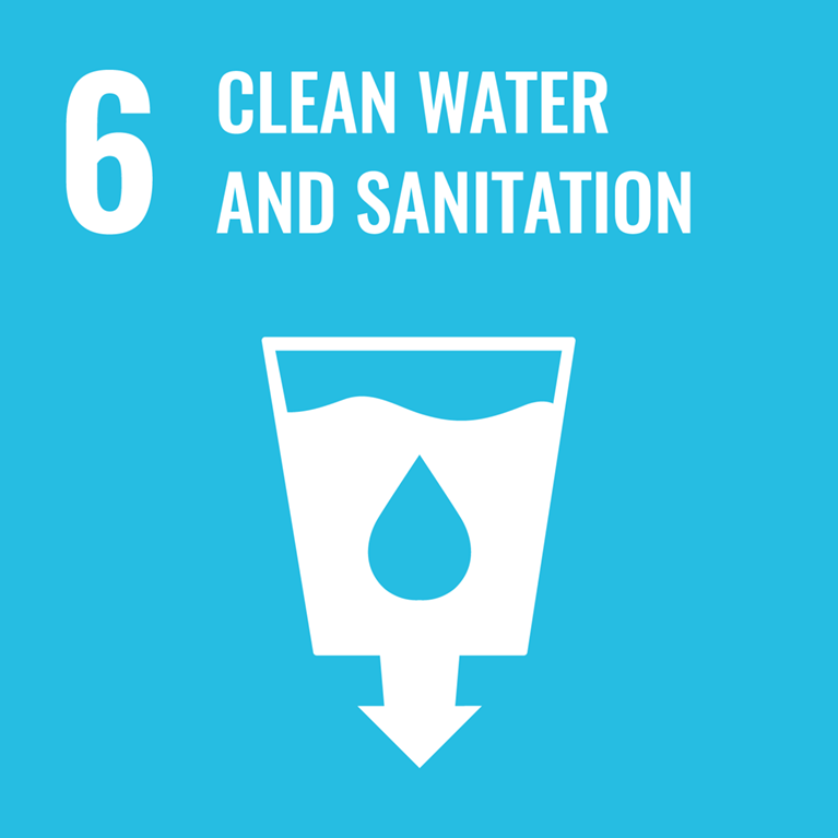 Clean Water and Sanitation logo.