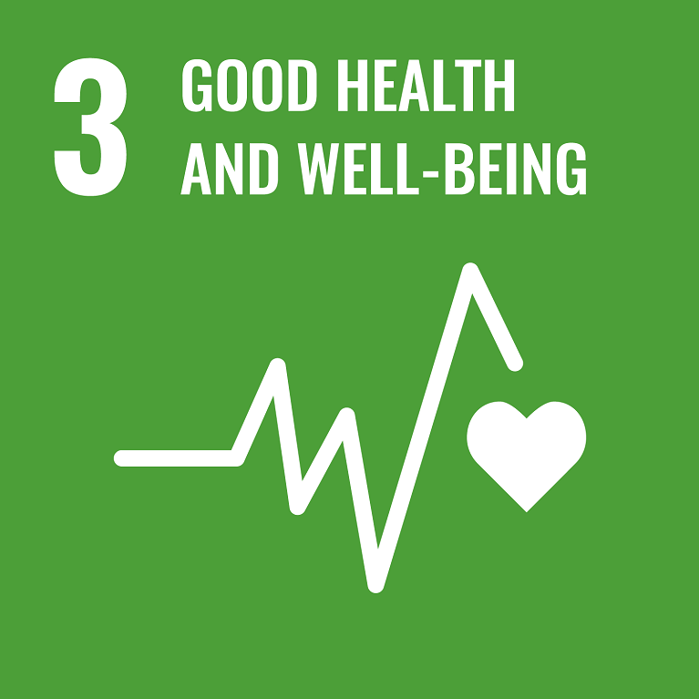 Good health and wellbeing logo.
