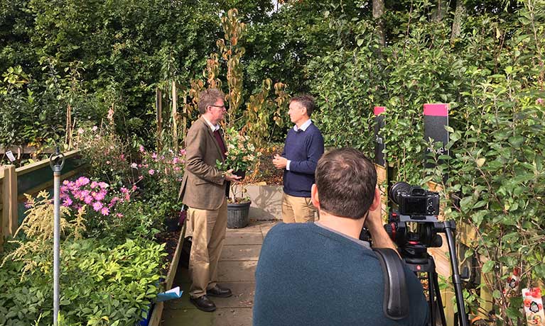 Interview in a garden centre