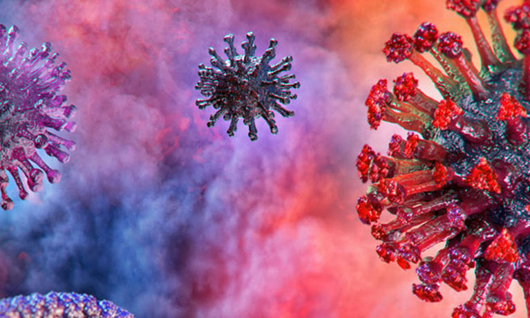 Illustration of COVID virus.