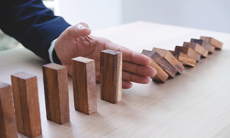 jenga blocks to represent risk management