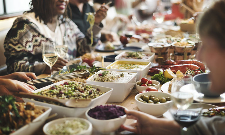 people sharing food