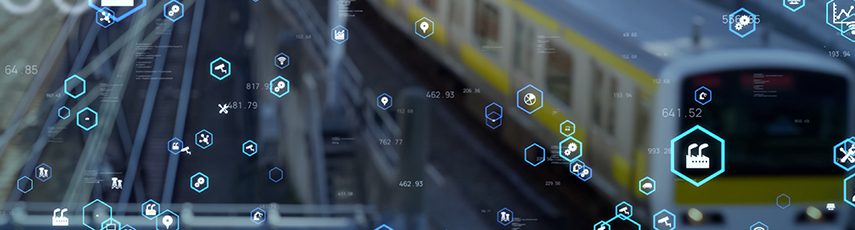 Modern train and communication network concept