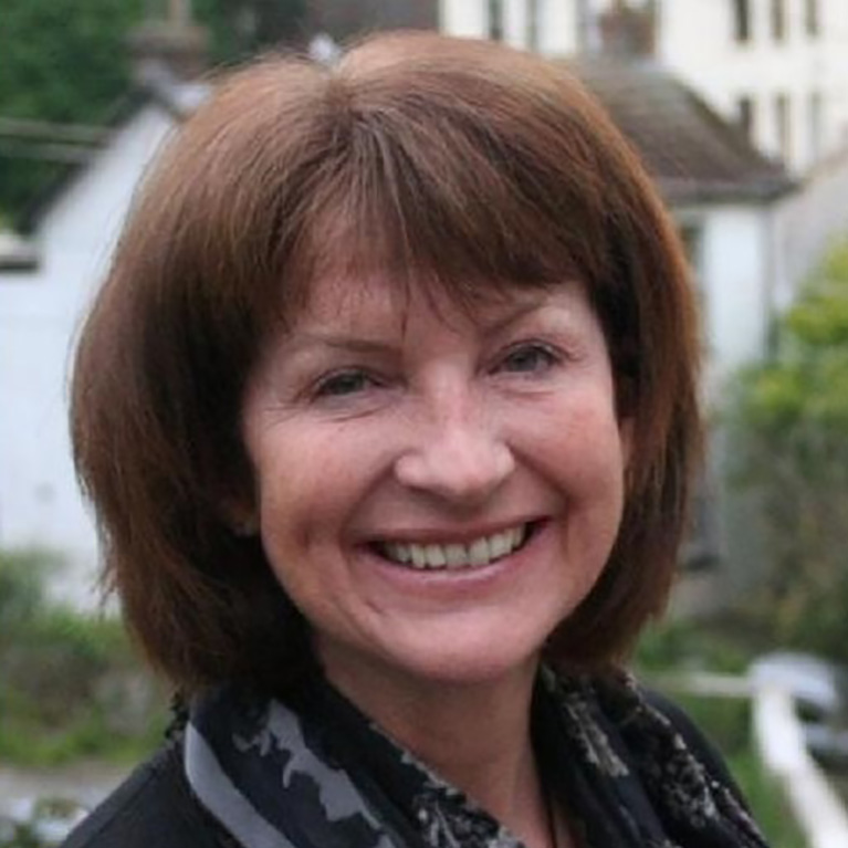 Smiling lady wearing scarf