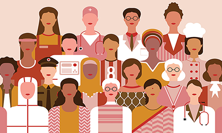A group of women from different professions