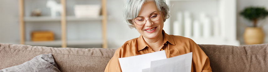 an elderly lady reading