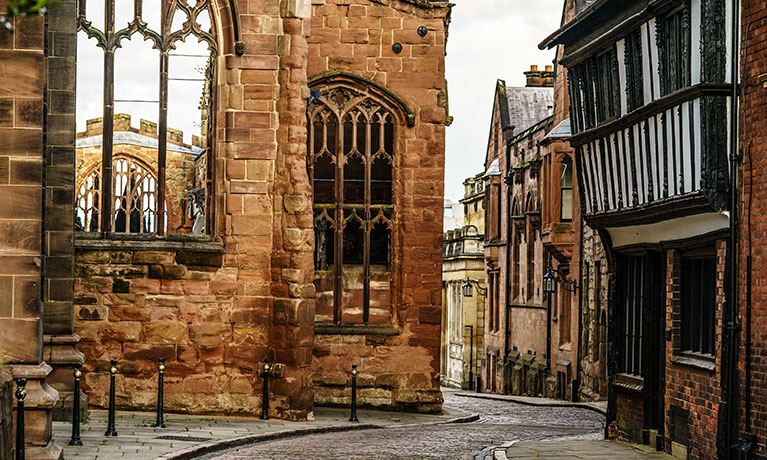 An historical street in Coventry