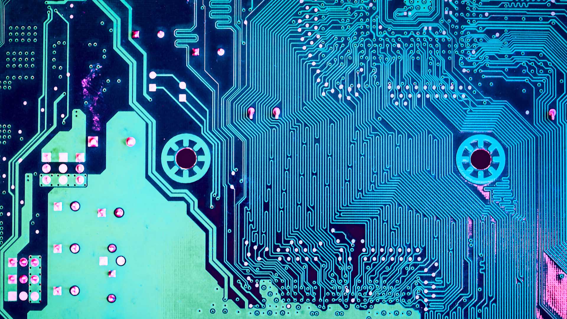 Close up picture of a circuit board