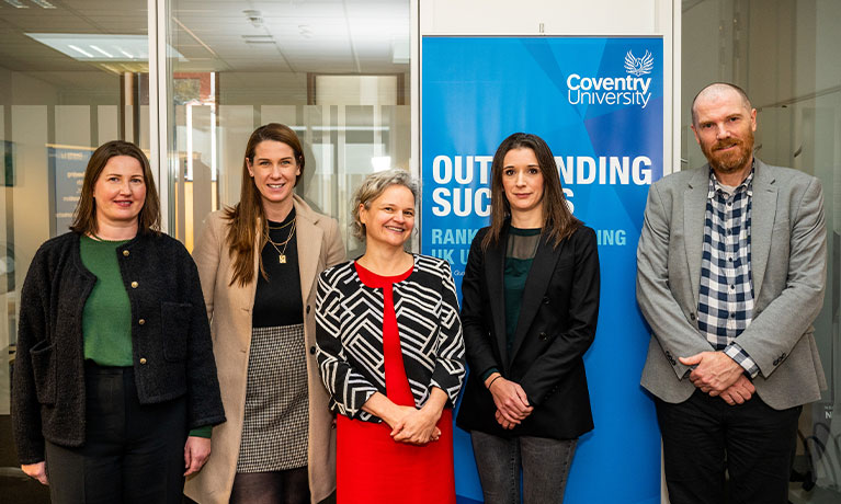 Left to right: Jessica Mitchell, CU Brussels Hub; Dr Lindsay Balfour, Project Principle Investigator; Caroline Read, UK Mission to the EU; Professor Adrienne Evans, Project Co-Investigator; Gregg Jones, Director of the CU Brussels Hub