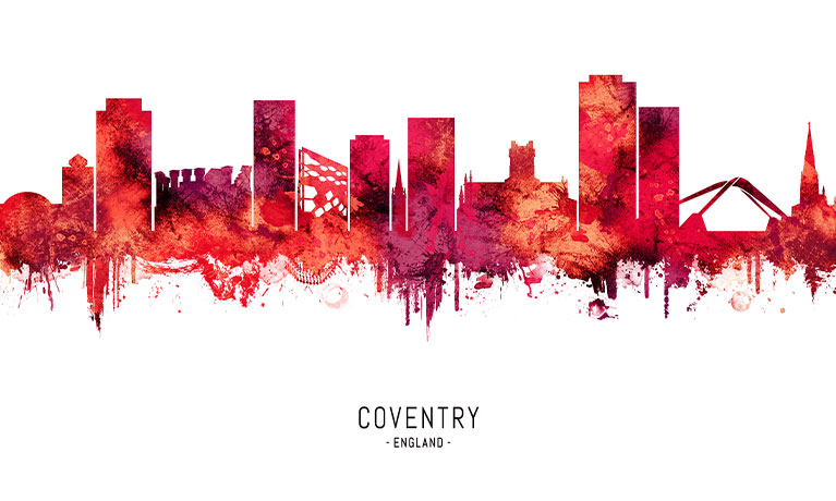 Coventry England red skyline