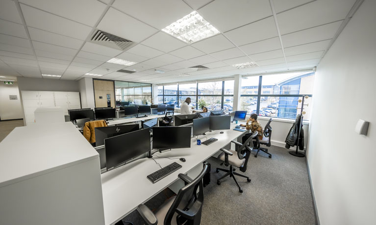 centre for computational science and mathematical modelling working space with colleagues talking to one another by computers