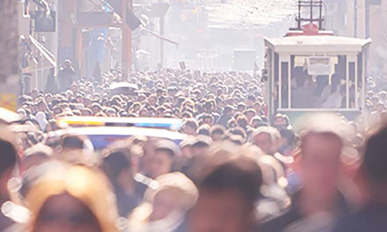 Busy street of people