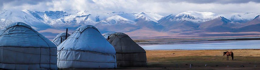 Yurt camps at Lake Song Kol, Kyrgyzstan