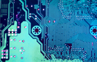 Closeup of a printed circuit board