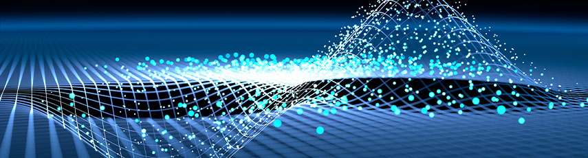 Waves in a digital grid with particles