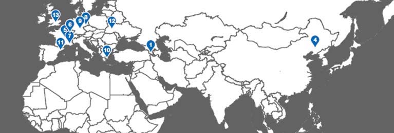 Map and locations of strategic partners