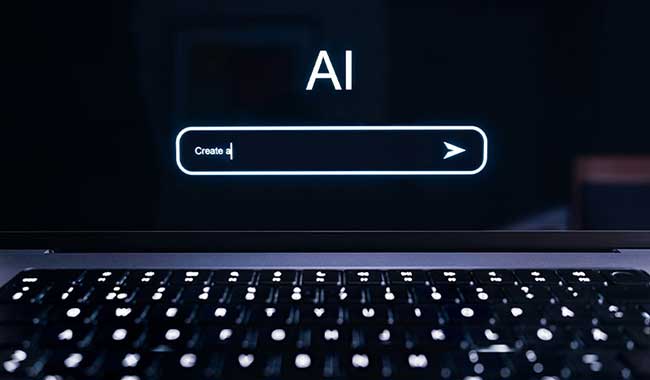AI chatbot on screen