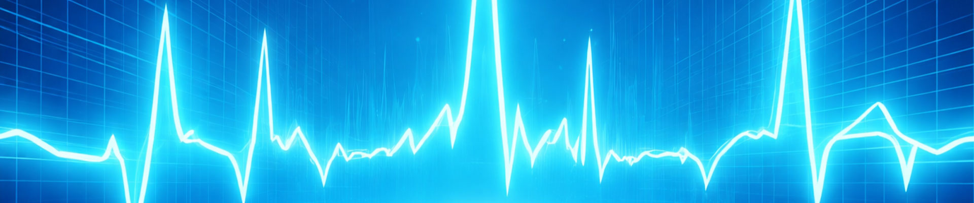 Heartbeat on bright blue background