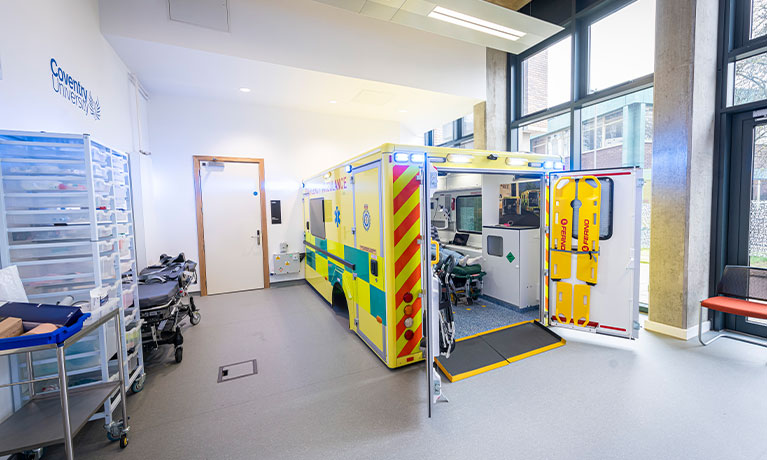 Ambulance room inside Alison Gingell building