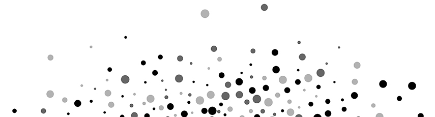 Scattered black and grey dots on a white background
