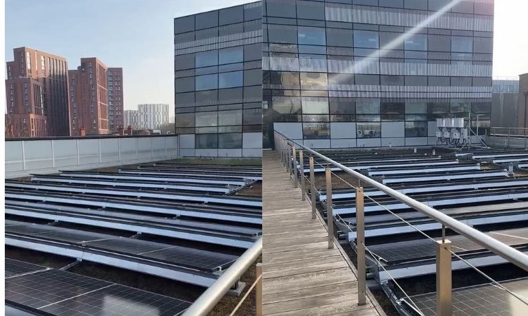 Solar panels on Coventry building