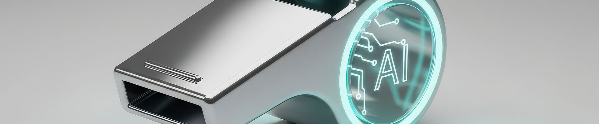 Metal whistle with AI written on the side