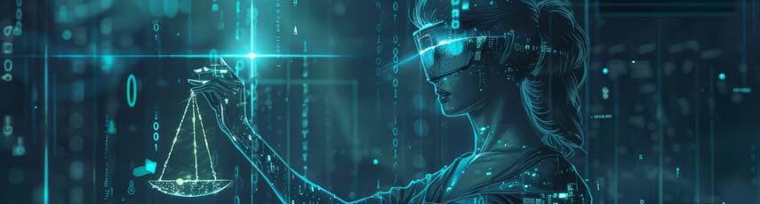 Abstract concept of digital ethicist as AI guardian, ensuring ethical data governance and compliance in the digital age
