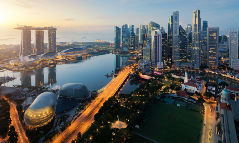 Aerial view of the singapore landscape