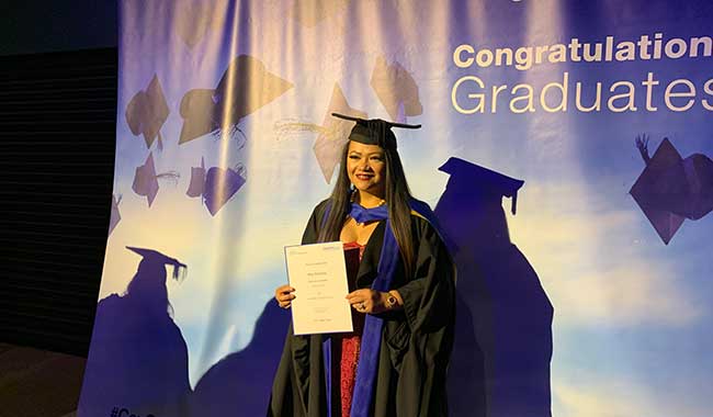 May Parsons at her graduation