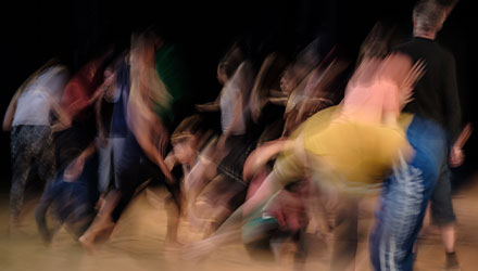 Blurred image of people dancing