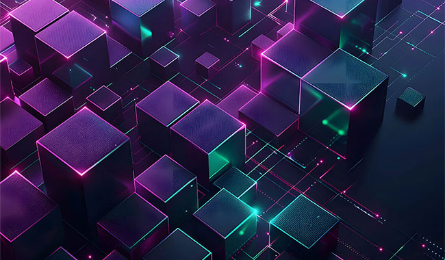 Green and purple cubes
